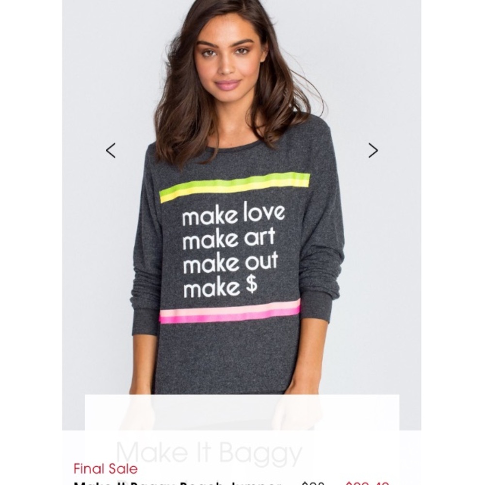 XS Wildfox “Make It” BBJ Sweater